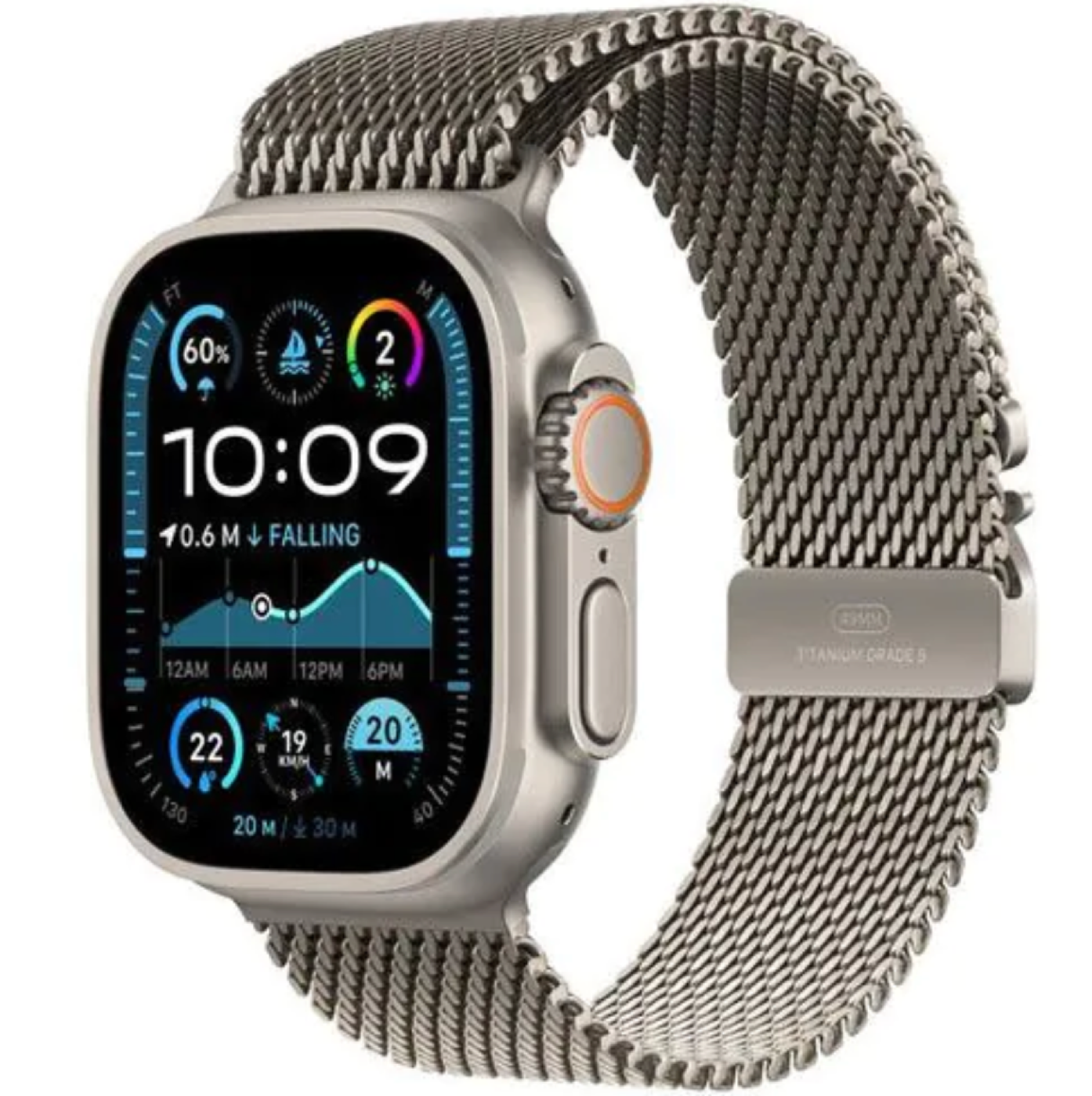 Apple Watch Ultra 2, GPS+Cellular, 49mm, Natural Titanium Case